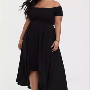 Torrid Size 3 Black Hi-Low Off the Shoulder Dress